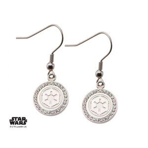 Star Wars™ Galactic Empire Symbol w/CZ Hook Dangle Earrings Stainless Steel